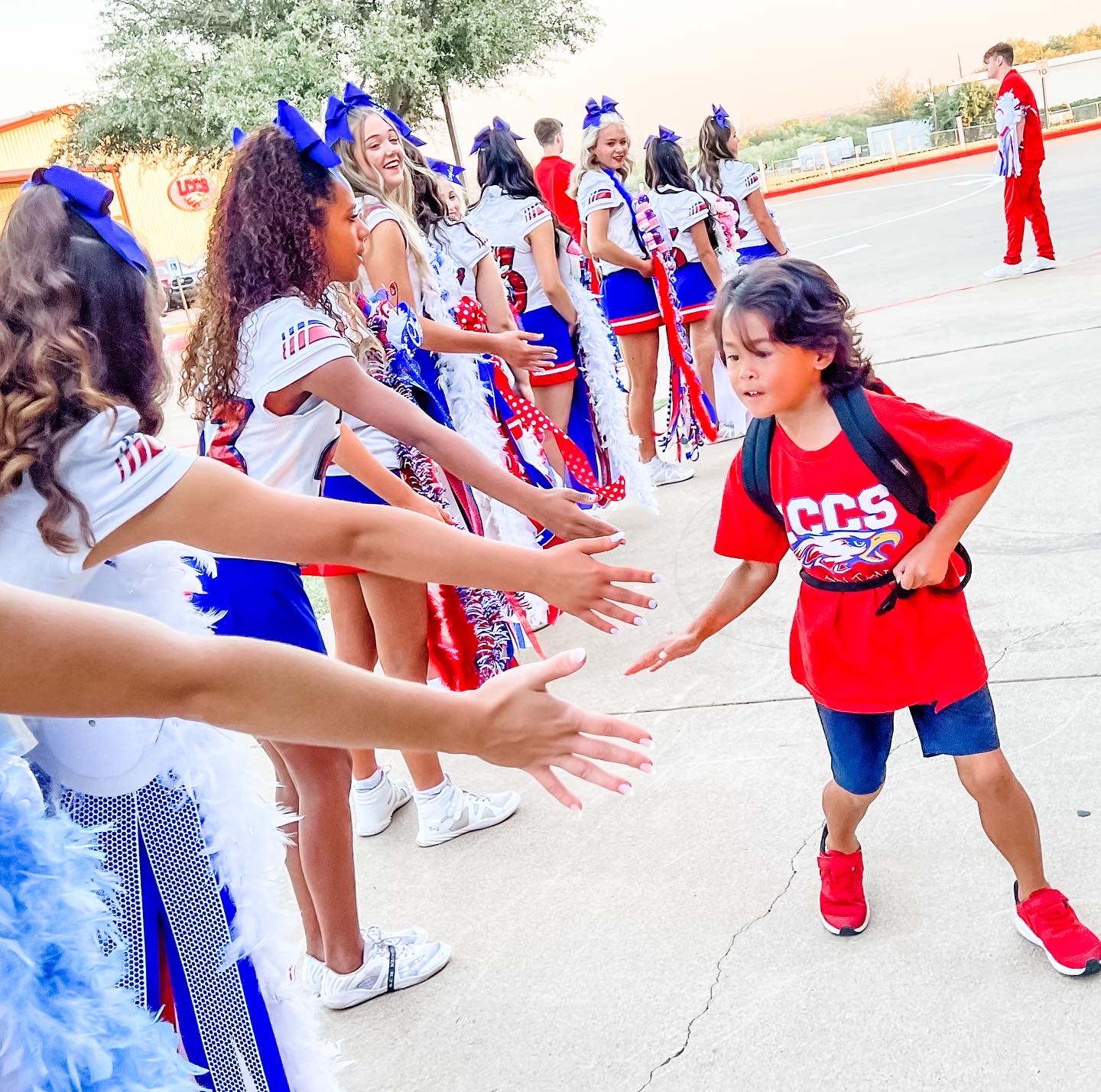 Welcoming students during homecoming week at our private Christian school in Fort Worth